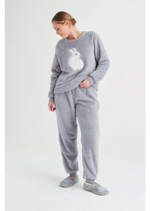 CORAL FLEECE SLEEPWEAR SET GREY 3XL Grey Acid MILADYS