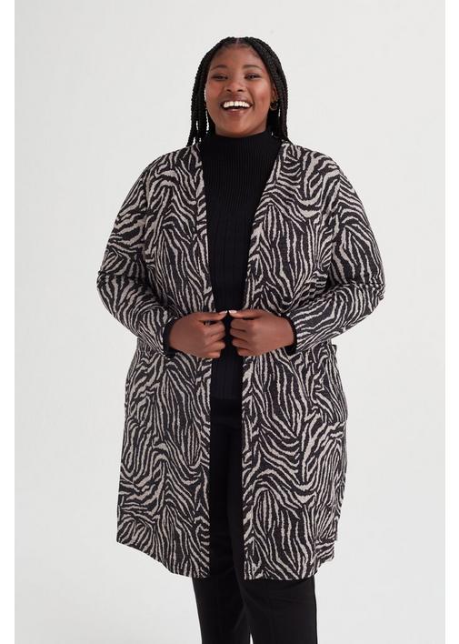 ANIMAL PRINT OPEN FRONT COAT S Multi MILADYS