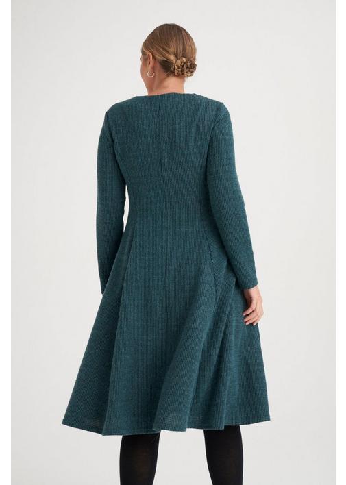 mya fit and flare midi dress green Emerald Green Wool Midi Dress – Handmade Fit & Flare main image 0
