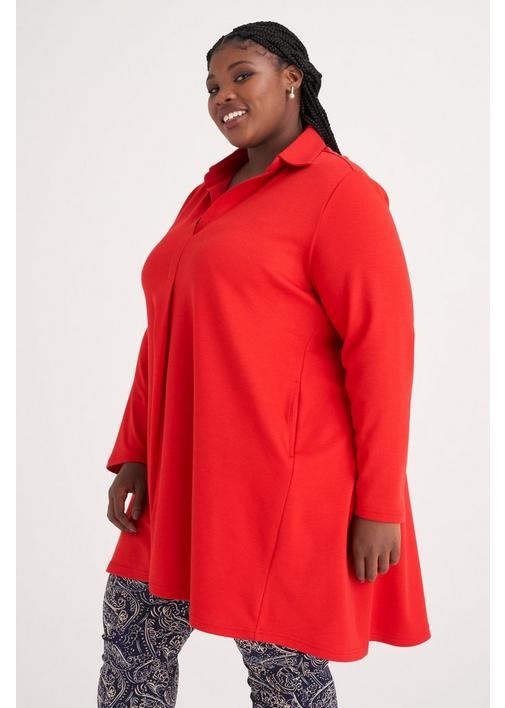 red tunic shirt