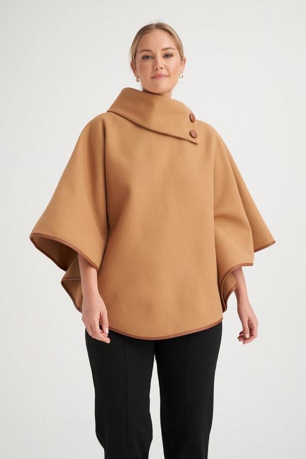 MELTON PONCHO CAMEL
