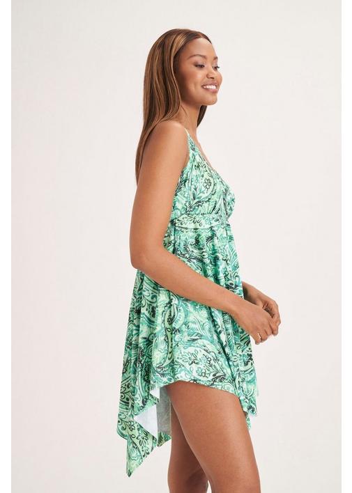 WONDERFIT PRINTED SWIMDRESS - 127 - Emerald