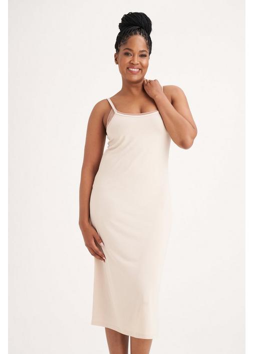 Plus size 2025 white slip dress