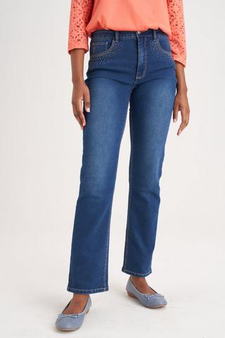 Blue Wonderfit Slim Leg Jeans, Women