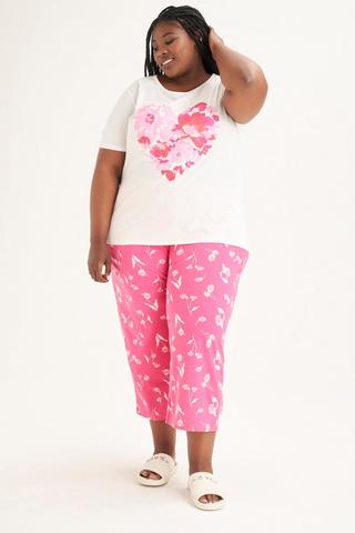 HEART PRINT SLEEP SET 3XL Cerise MILADYS