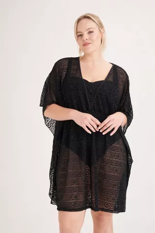 LACE SWIM COVER UP - 3XL - Black | MILADYS LACE SWIM COVER UP - 3XL - Black | MILADYS