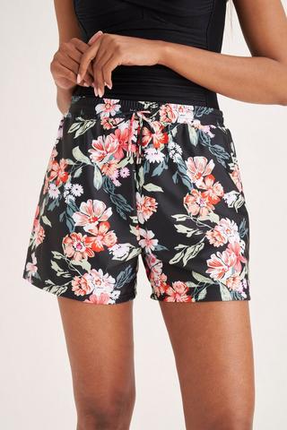 Black Shorts - Ruffled Shorts - Black Floral Shorts - Casual Shorts