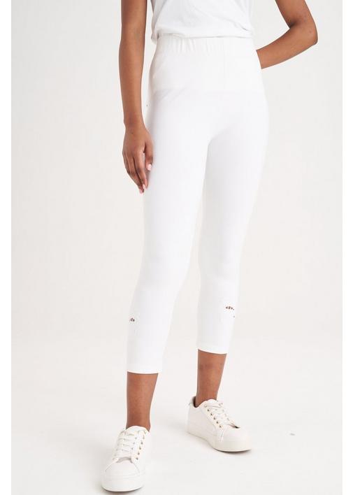 CROPPED LEGGINGS WHITE - 3XL - White