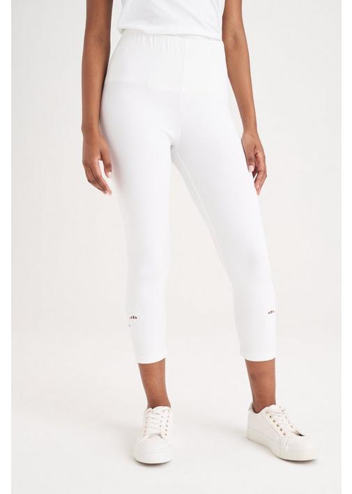 CROPPED LEGGINGS WHITE - 3XL - White