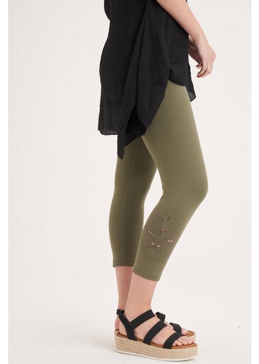 Olive Green Ankle Length Leggings