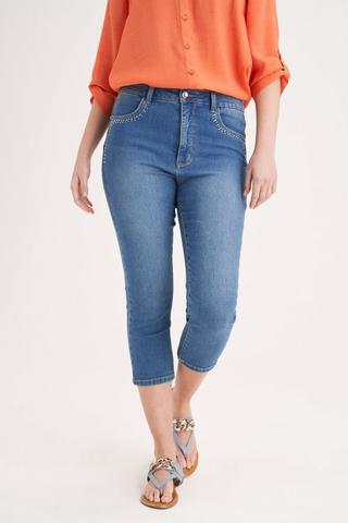 SLIMLEG DENIM CROPS MIDWASH - 127 - Baby Blue