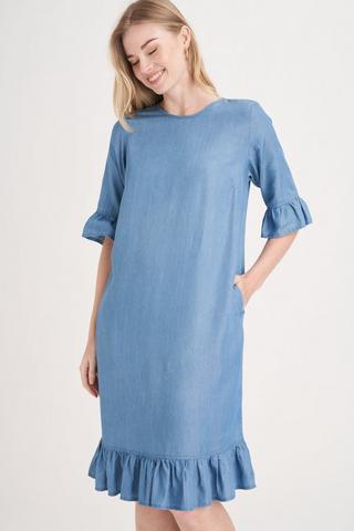 RUFFLE TRIM DRESS