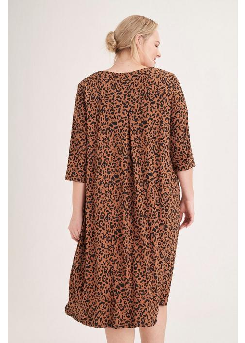 ANIMAL PRINT A LINE SHIFT DRESS 3XL Multi MILADYS