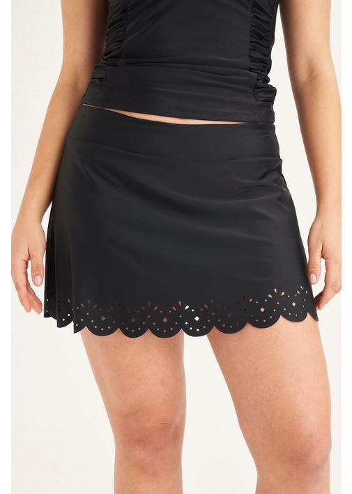 Black lace swim skirt sale