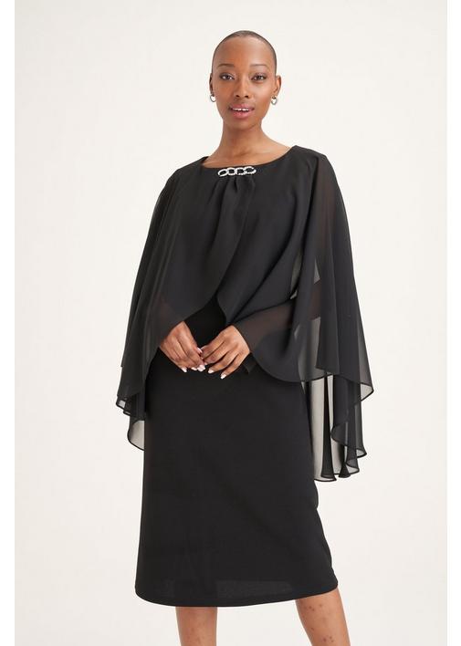 Overlay black dress sale