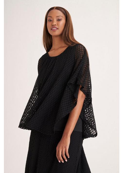 LACE BATWING TOP BLACK 3XL Black MILADYS