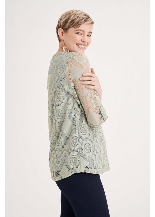 Calico Lace Henley Top – Forbes Fashions