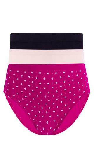 3 PACK SEAMLESS FULL BRIEF PANTIES - 3XL - Multi