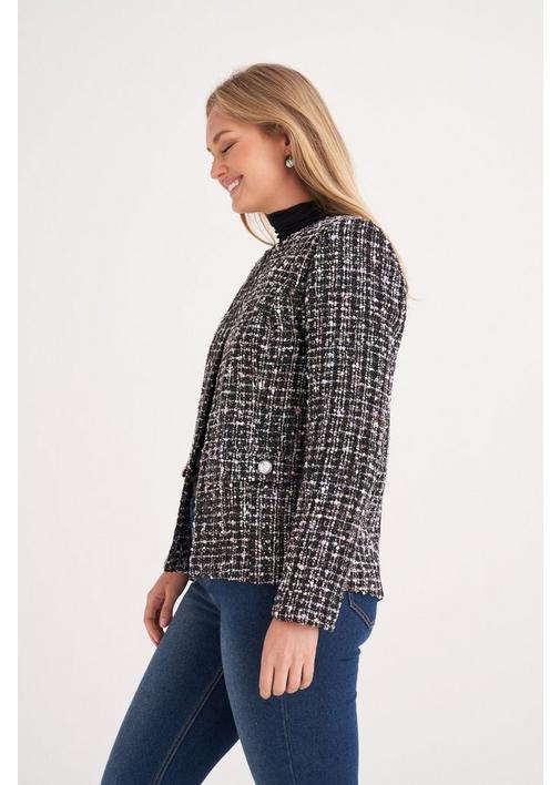 Check boucle clearance jacket