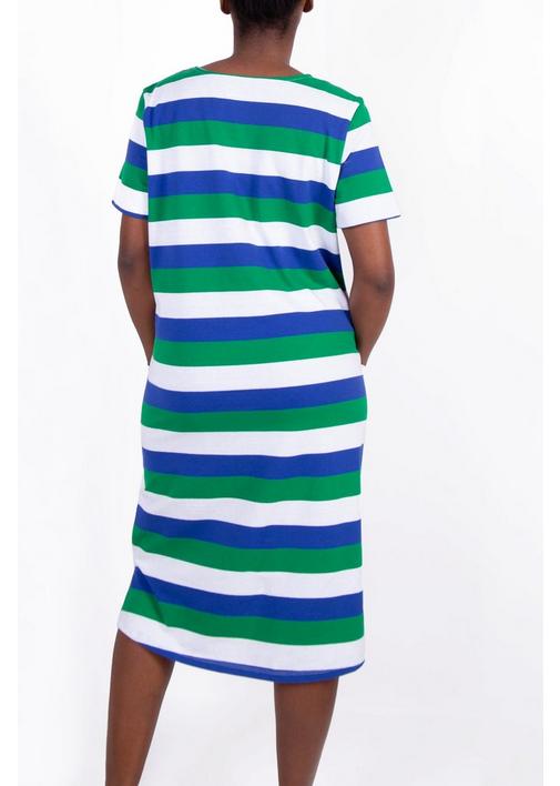 slim fit dress slacks Ribbed Striped Short Sleeve Mini Tee Dress Green / 2XL main image 0