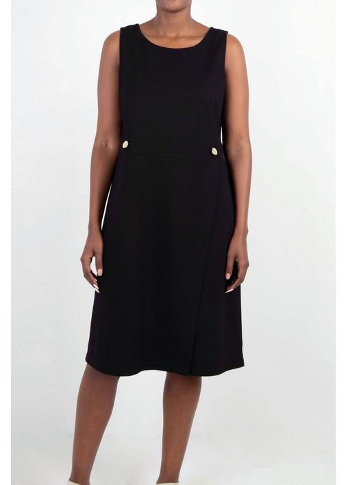 PONTE PINAFORE DRESS - 3XL - Black | MILADYS