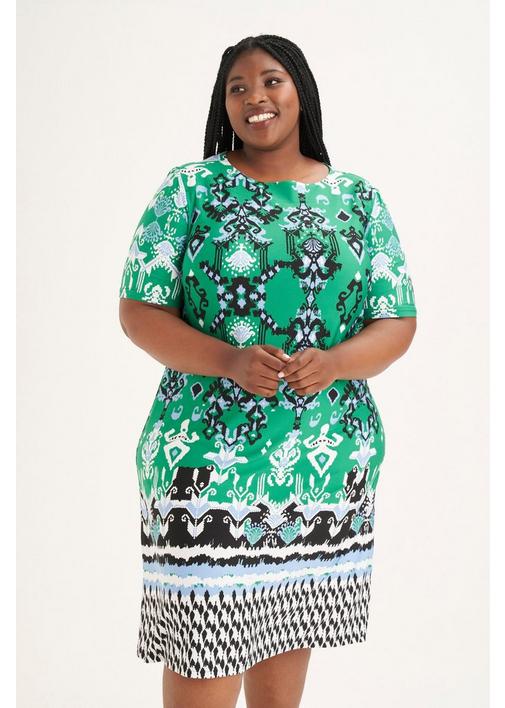 A LINE PRINT SHIFT DRESS XXL Multi MILADYS