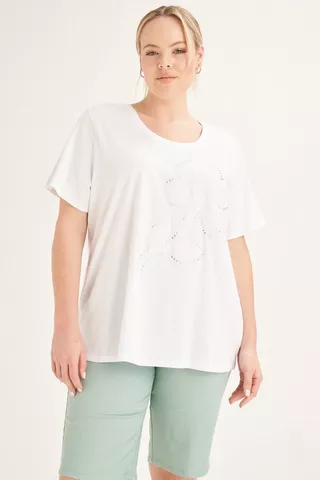 EMBROIDERED TEE WHITE