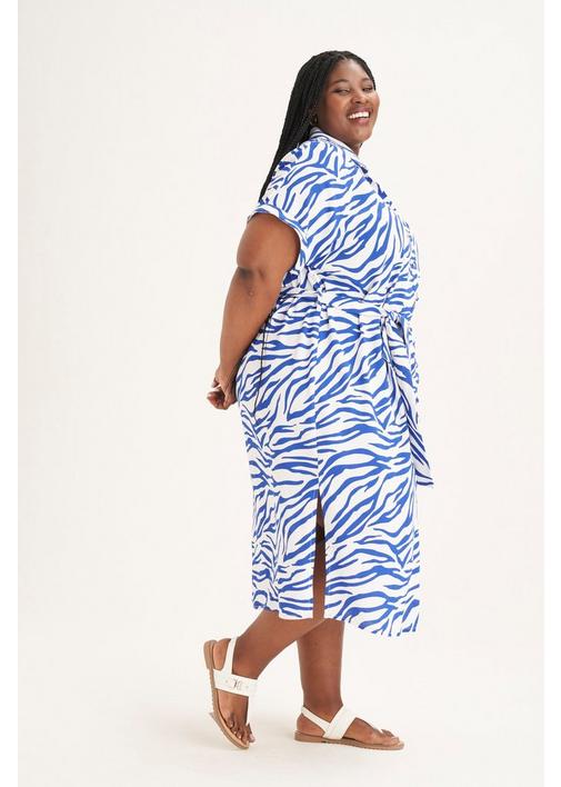 ANIMAL PRINT SHIFT DRESS BLUE - L - Multi