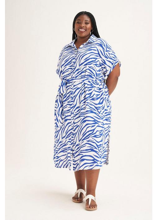 Animal print outlet dress in blue