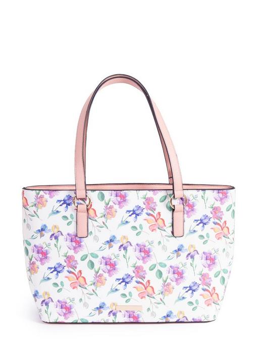 FLORAL PRINT TOTE BAG 1 Coral Pink MILADYS