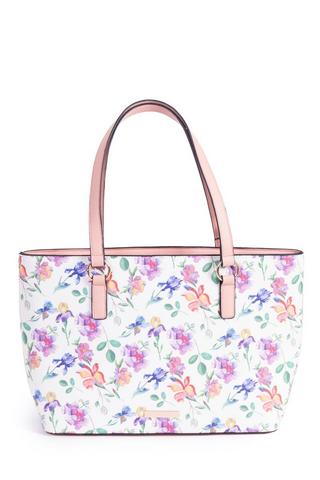 FLORAL PRINT TOTE BAG 1 Coral Pink MILADYS