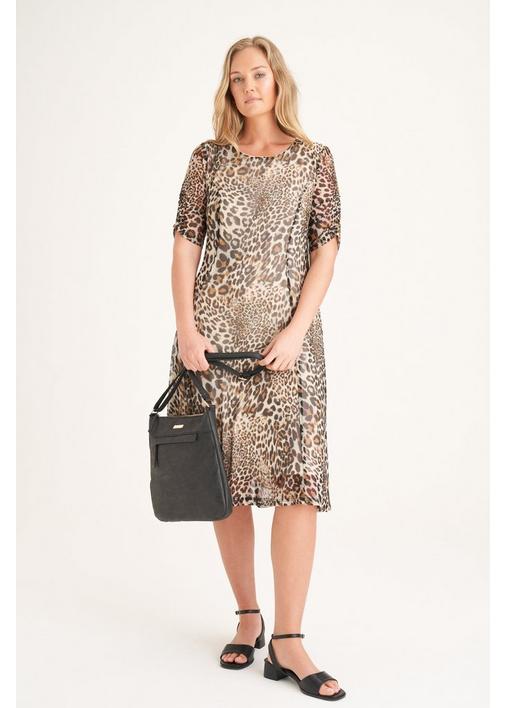 Animal print fit and flare outlet dress