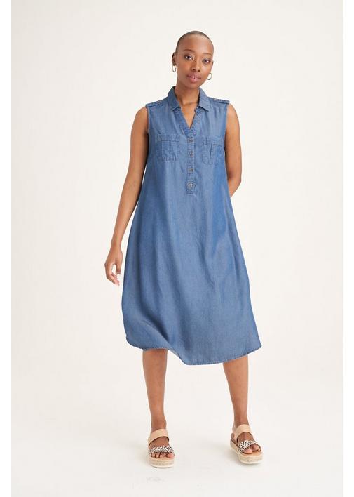 Denim shirt hot sale dress sleeveless