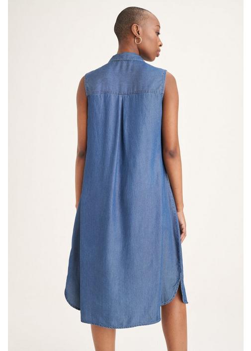 Miladys - Shift into relaxation mode in this soft denim dress with festive  ruffled sleeves. Where are you wearing yours this holiday? View more  Dresses here