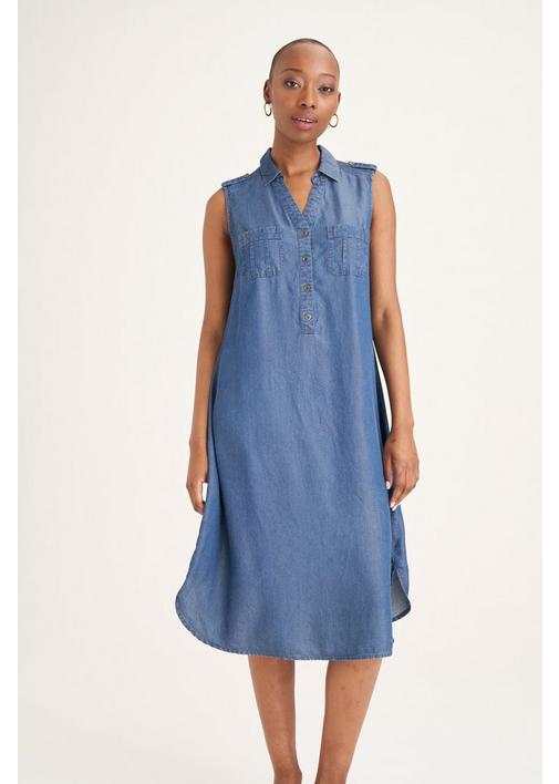 Denim store shift dress