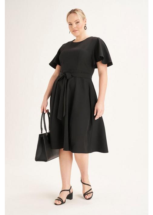 Black fit best sale flare dress