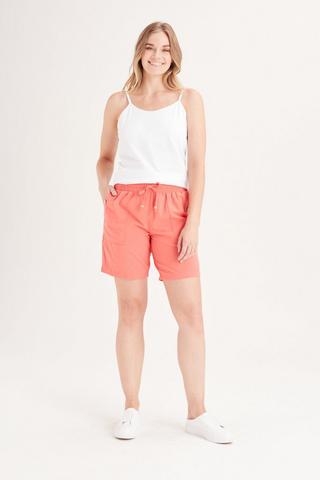 WASHER COTTON SHORTS CORAL