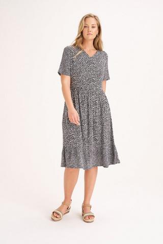 PRINTED PEASANT DRESS