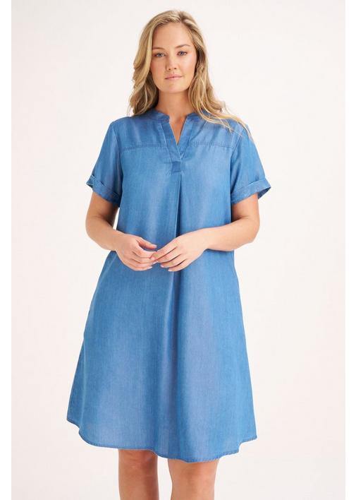 A-LINE DENIM DRESS - XL - Baby Blue