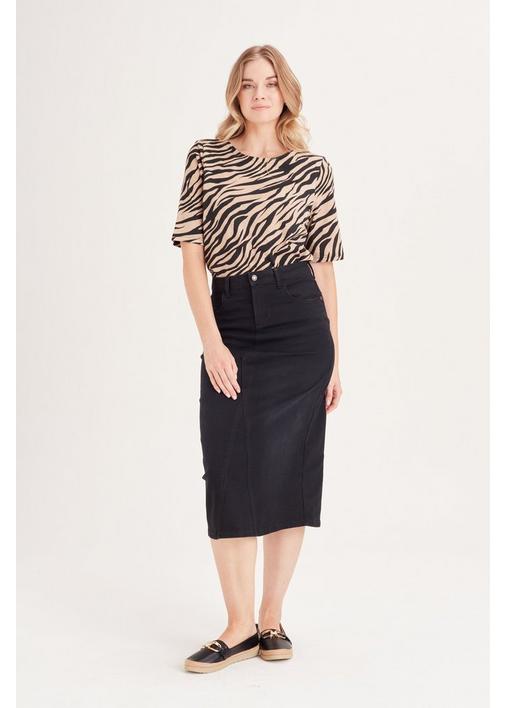 DENIM SKIRT BLACK 3XL Black MILADYS