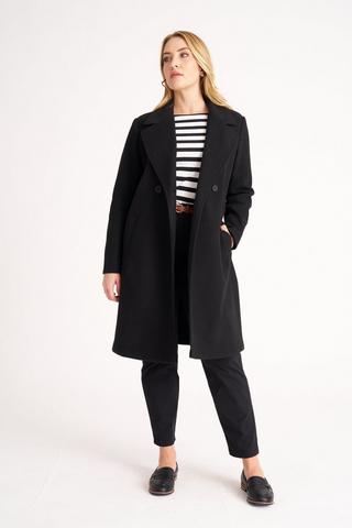 UNLINED MELTON COAT BLACK