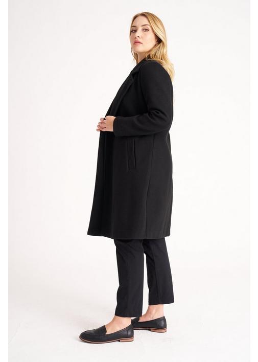 UNLINED MELTON COAT BLACK - 3XL - Black | MILADYS