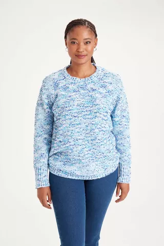 POPCORN KNITTED PULLOVER BLUE
