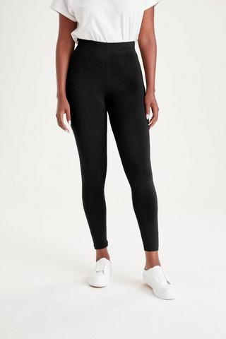 COTTON LYCRA LEGGINGS BLACK