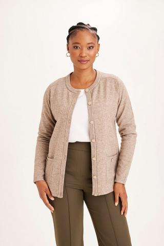 KNITTED CARDIGAN STONE