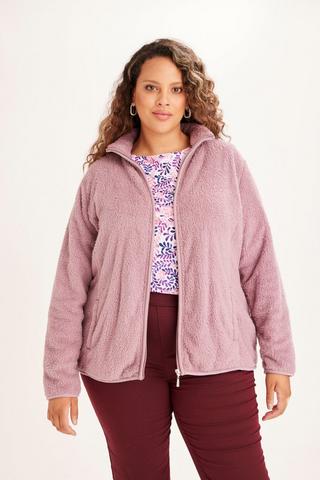 CORAL FLEECE JACKET PINK - 3XL - Dusty Pink | MILADYS