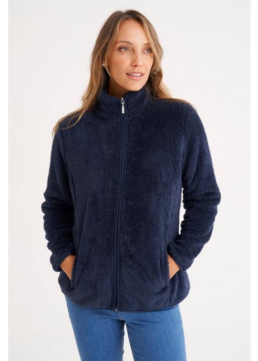 CORAL FLEECE JACKET NAVY - XL - Navy | MILADYS