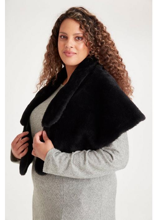 FAUX FUR WRAP 1 Black MILADYS