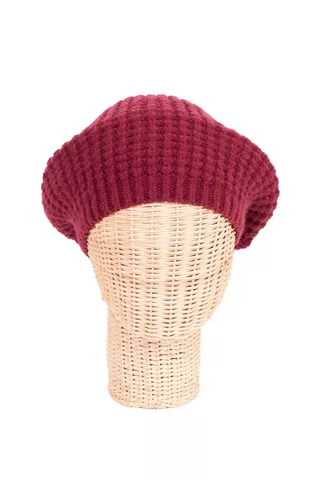 KNITTED BERET BURGUNDY