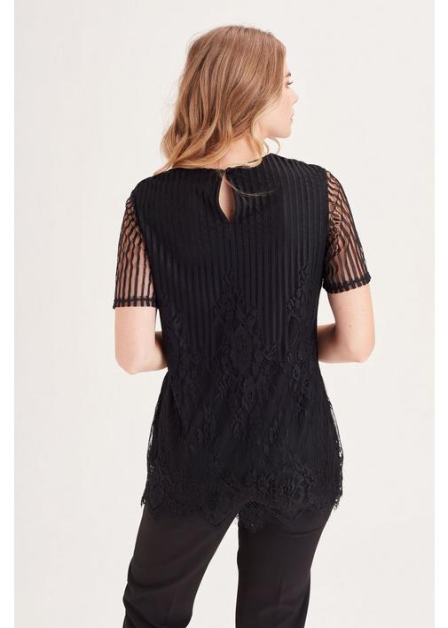 LACE BLACK TOP - XXL - Black | MILADYS